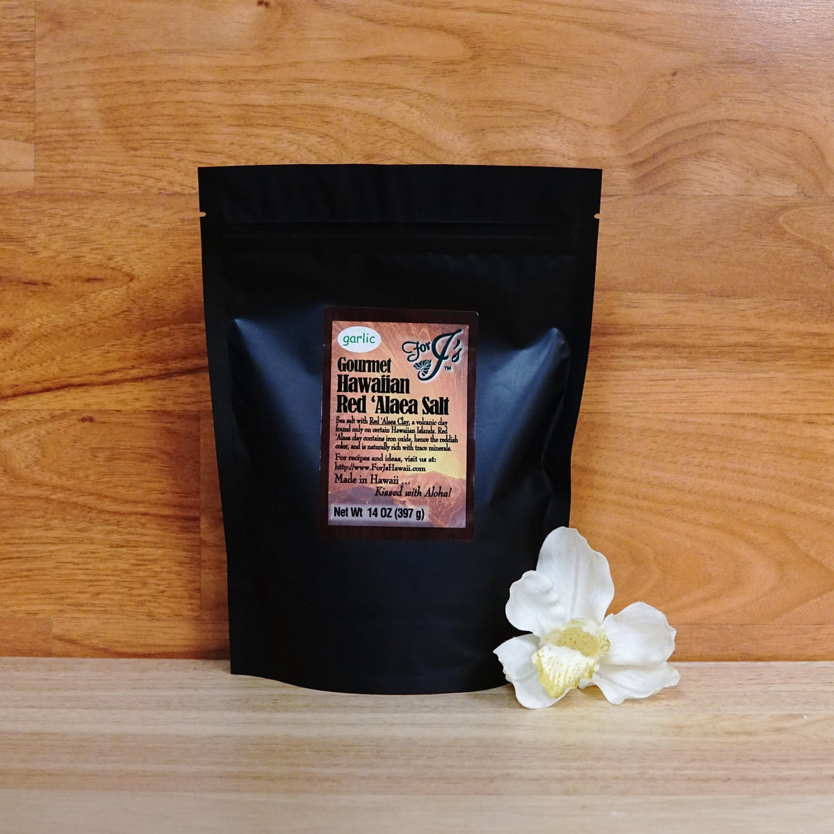 Red 'Alaea Garlic Sea Salt For J's Hawaii